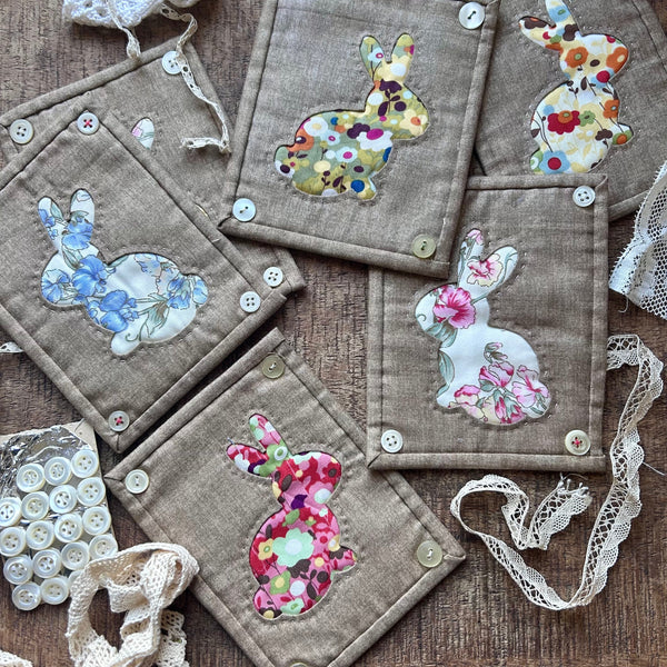 Lapin de Pâques en patchwork : appliqué inversé