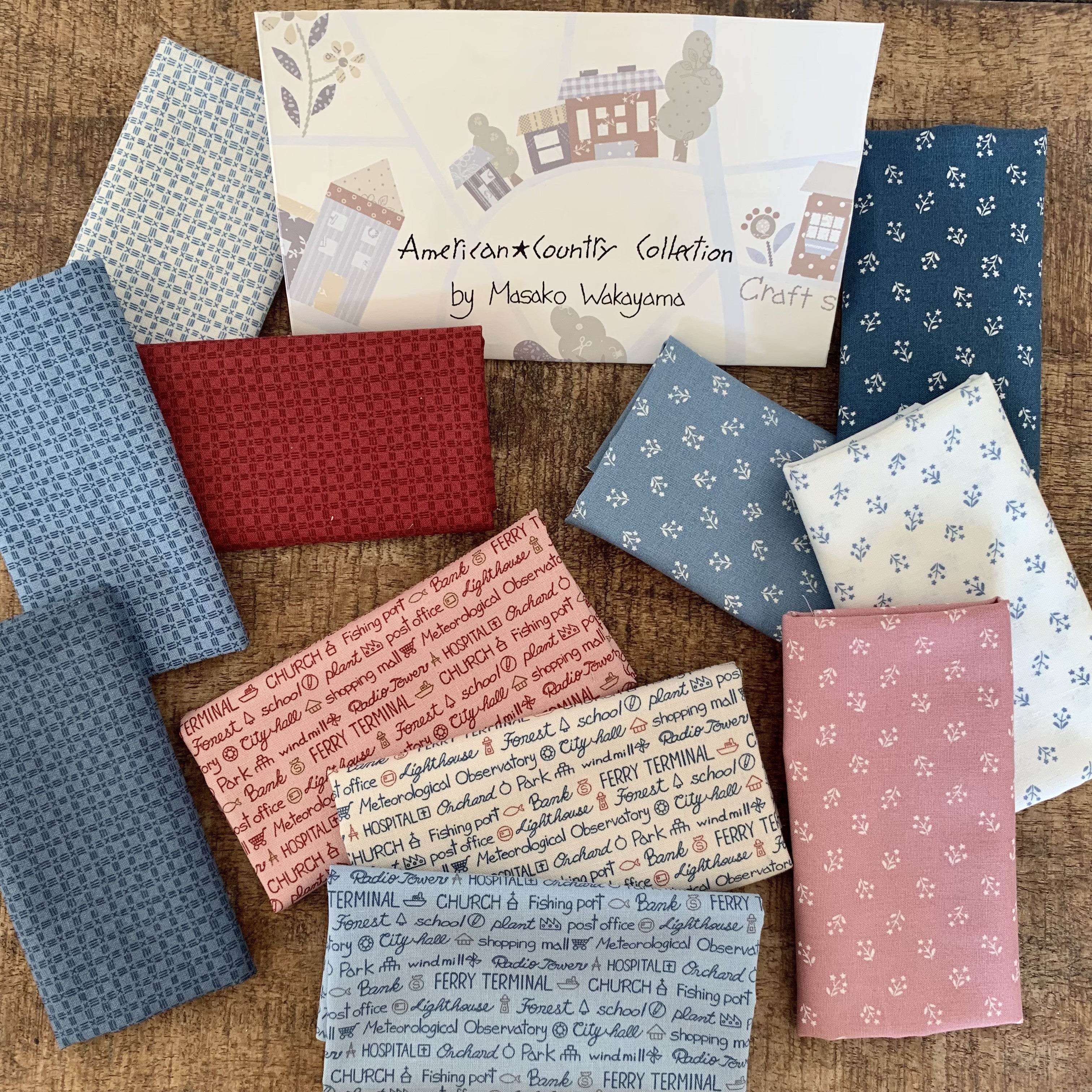 Lot tissus American country 20/55cm