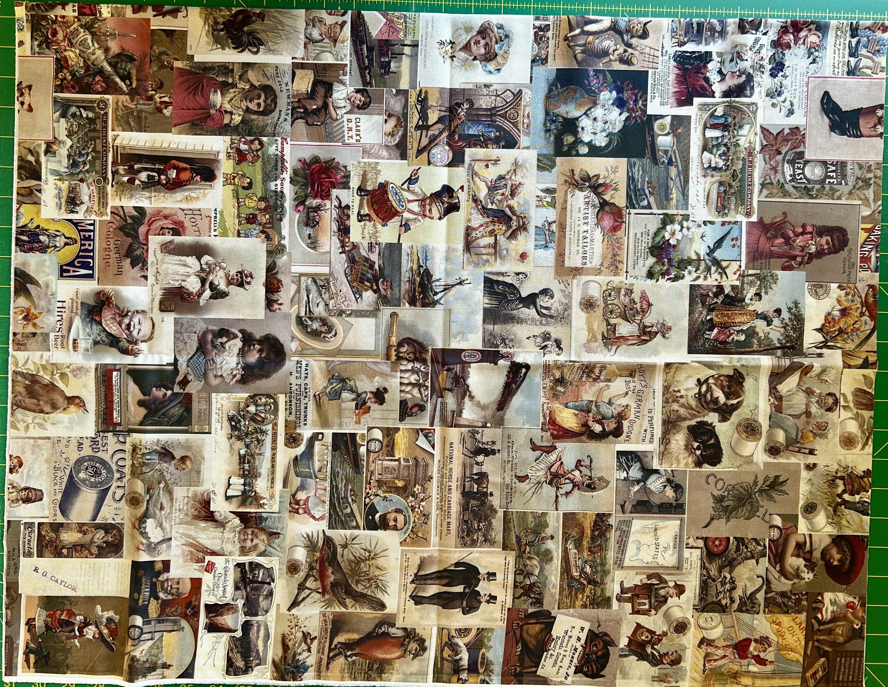 Tissu Patchwork Vintage Postcards 75/110cm