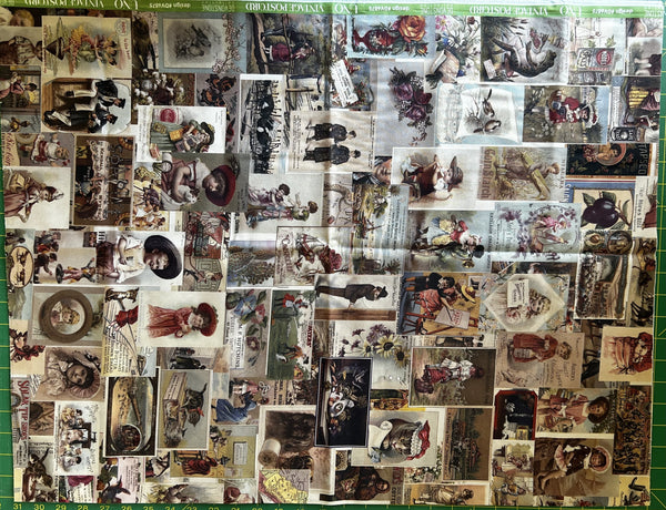 Tissu Patchwork Vintage Postcards 75/110cm