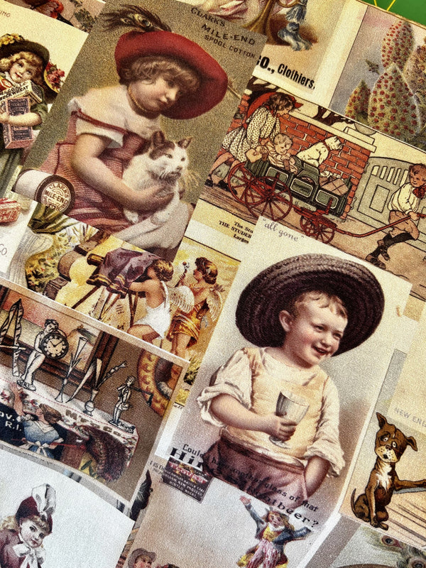 Tissu Patchwork Vintage Postcards 75/110cm