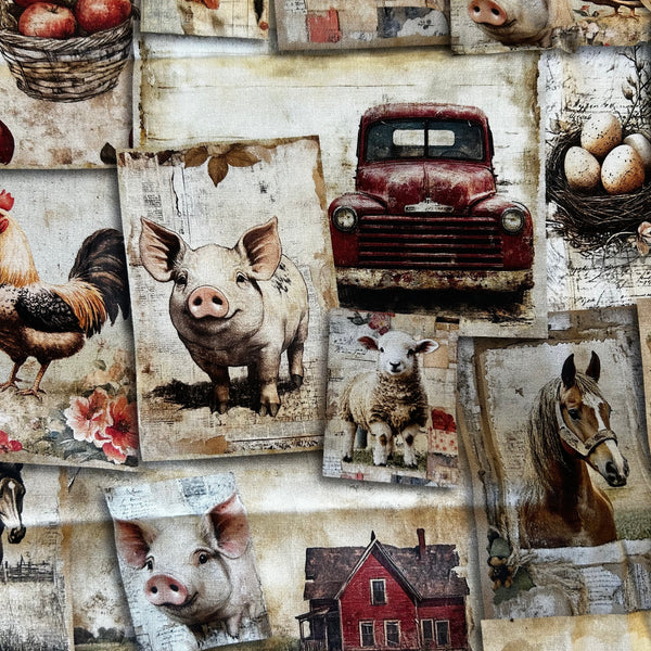 Tissu Patchwork Vintage Farm 50/110cm