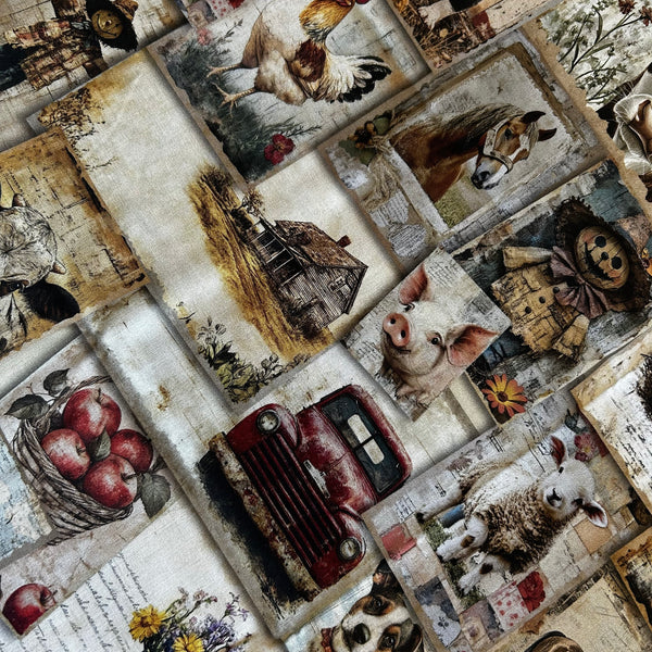 Tissu Patchwork Vintage Farm 50/110cm