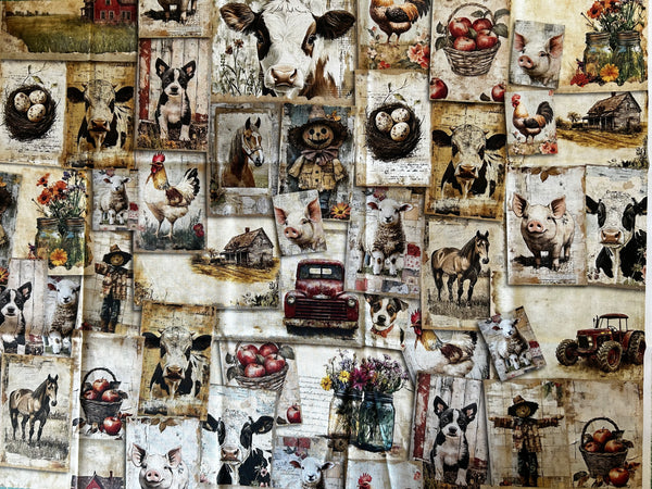 Tissu Patchwork Vintage Farm 50/110cm