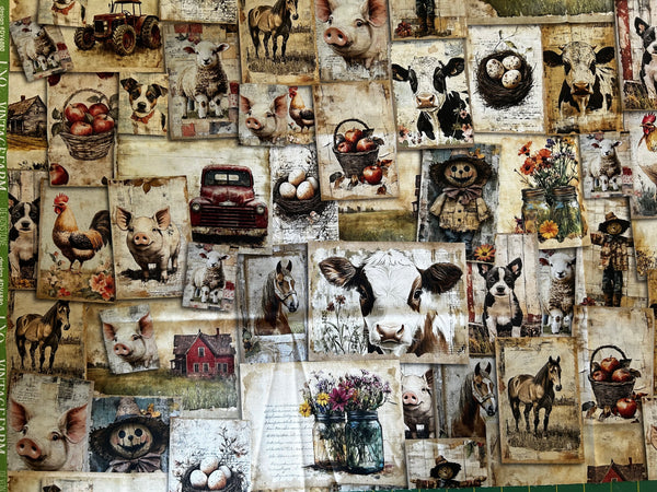 Tissu Patchwork Vintage Farm 50/110cm