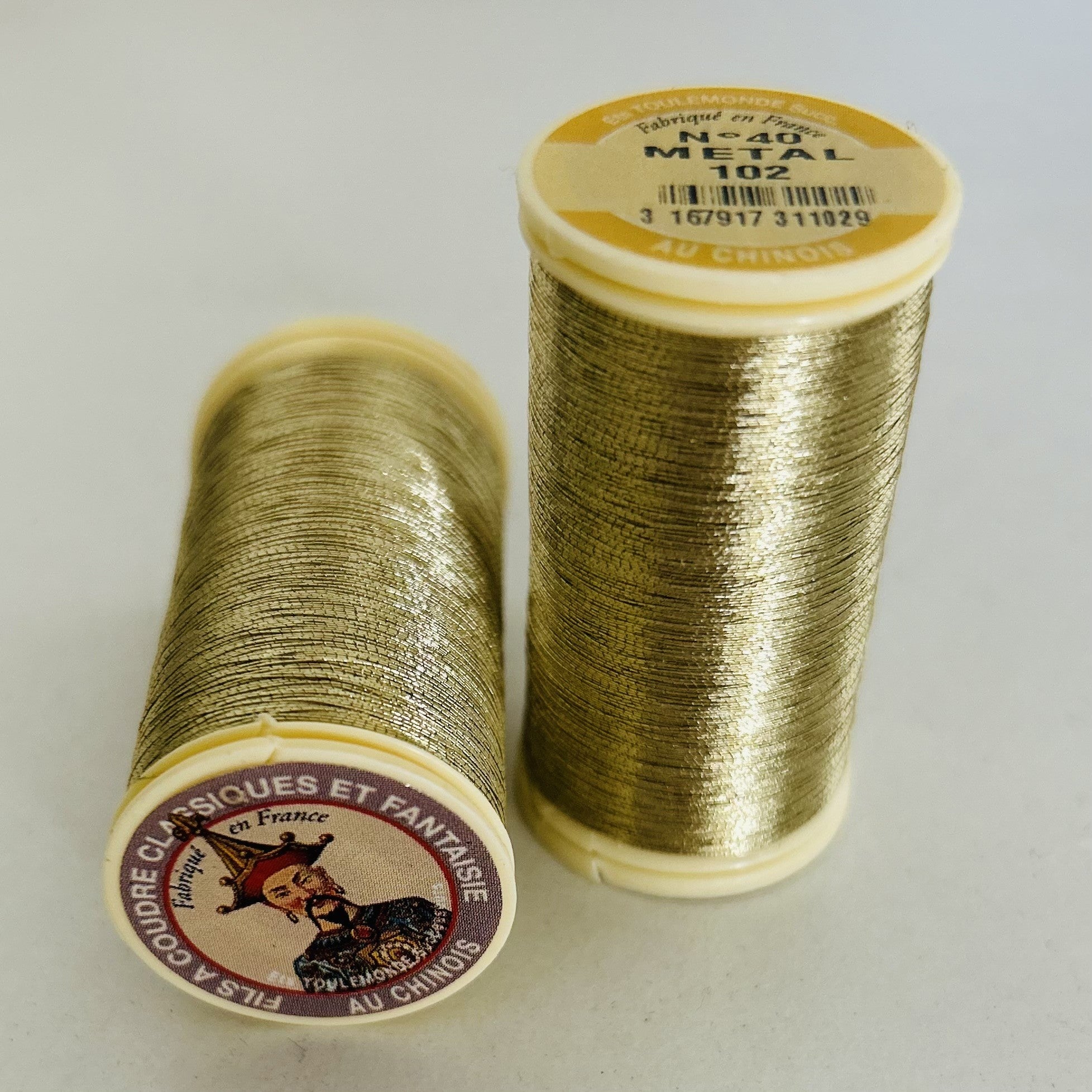 Fil à gant métallisé or