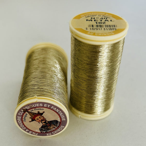 Fil à gant métallisé or