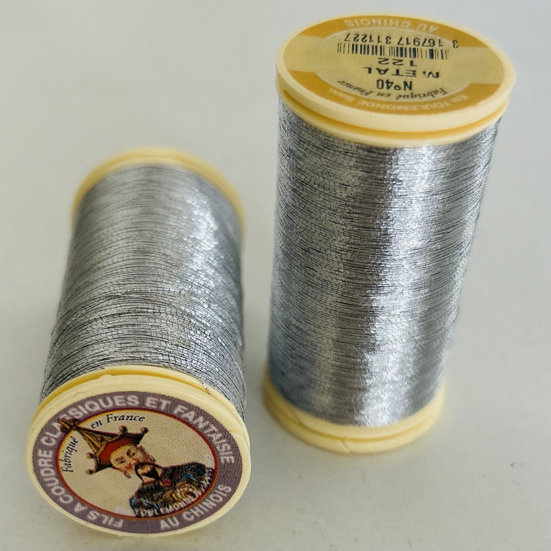 Fil à gant métallisé argent