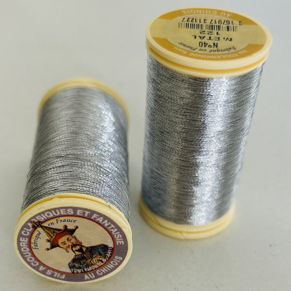 Fil à gant métallisé argent