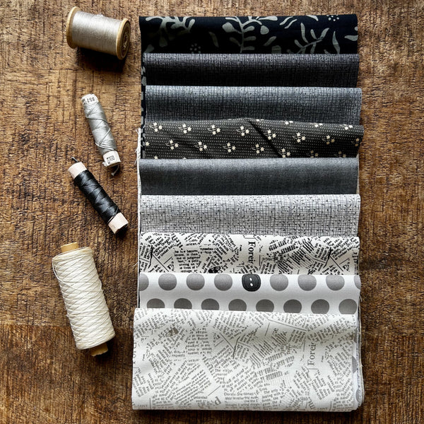 Lot tissus Patchwork gris