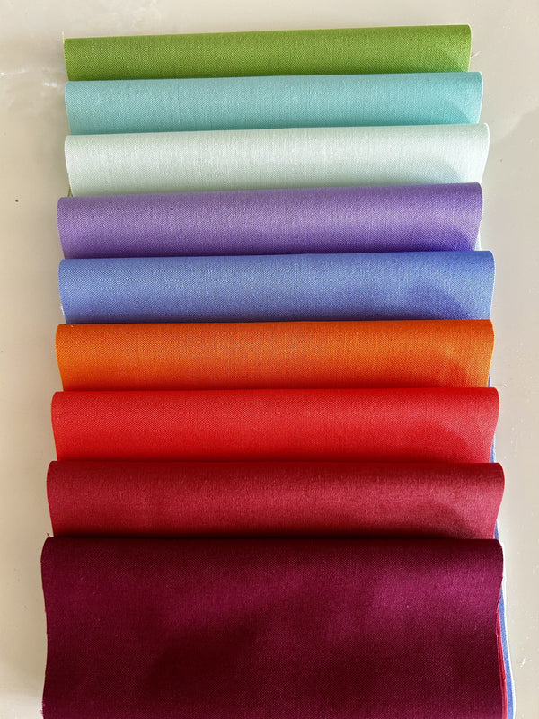 Lot tissus Patchwork unis 15/55cm