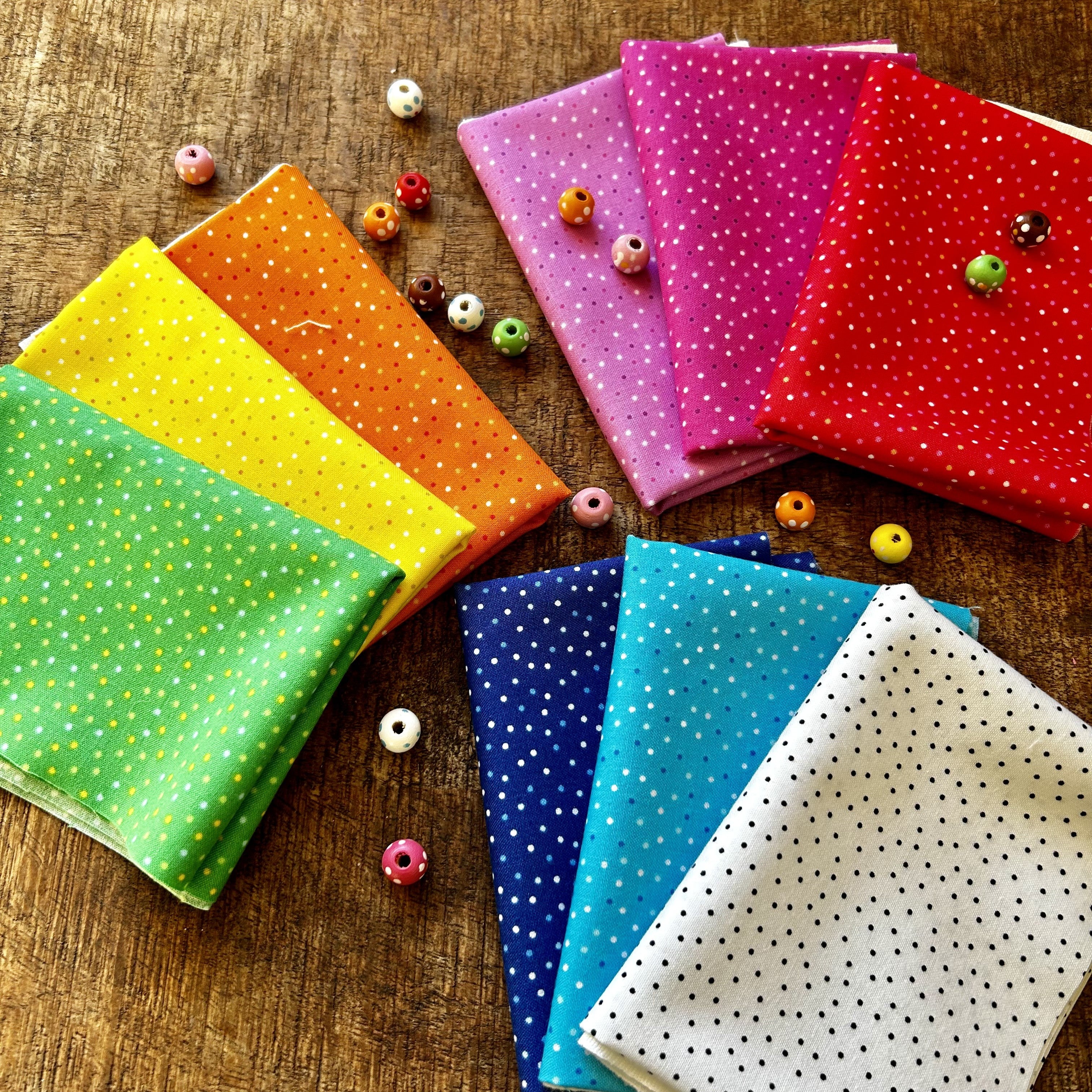 Lot tissu Patchwork pois 20/55cm