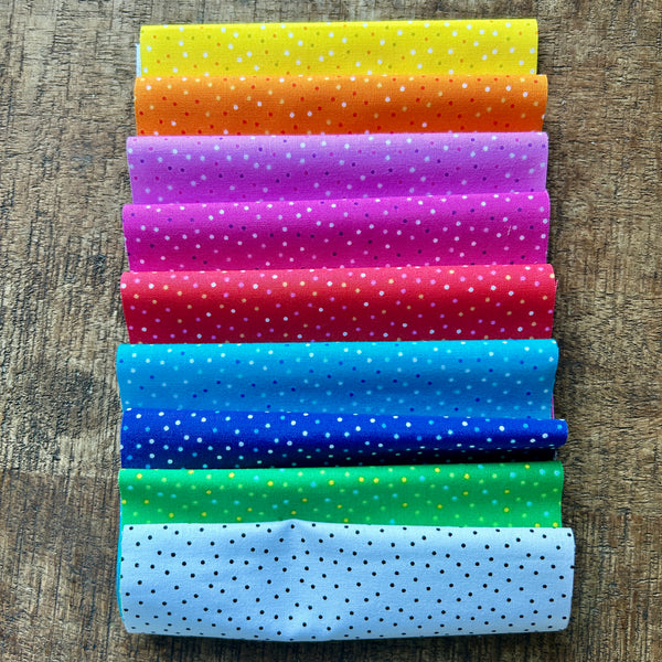 Lot tissus pois 15/55cm